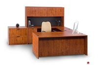 Picture of TRIA U Shape Bowfront 72" Office Desk Workstation, Overhead Storage, Lateral File
