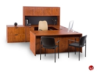 Picture of TRIA U Shape Bowfront Office Desk Workstation, Overhead Storage,Lateral File
