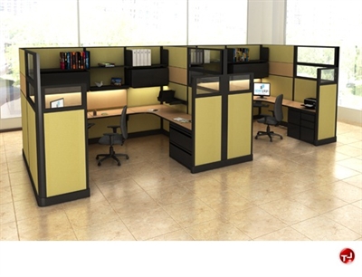 Picture of 2 Person U Shape Office Desk Cubicle Workstation