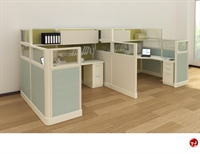 Picture of Cluster of 2 Person L Shape Office Cubicle Workstation