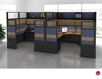 Picture of Cluster of 4 Person L Shape Office Desk Cubicle Workstation