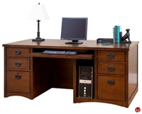 Picture of Double Pedestal Veneer Office Desk Computer Workstation
