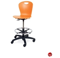 Picture of AILE Poly Armless Swivel Task Stool Chair, Footring