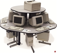 Picture of AILE Circular Height Adjustable Training Computer Cluster Desk