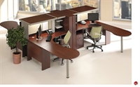 Picture of ADES Cluster of 4 Person L Shape Desk Workstation, Storage Tower