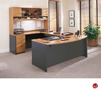 Picture of ADES 72" U Shape Bowfront Desk.Overhead Storage