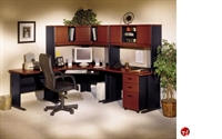 Picture of ADES L Shape Corner Office Desk Workstation,Overhead Storage