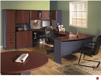 Picture of ADES U Shape Bowfront Office Desk Corner Workstation,Overhead Storage