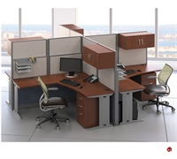 Picture of ADES Cluster of 4 Person L Shape Office Desk Cubicle Workstation