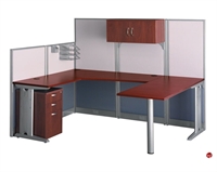 Picture of ADES U Shape Office Desk Cubicle Workstation,Overhead Storage