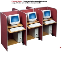 Picture of Portable Cluster of 3 Privacy Panel Divider, Study Carrel