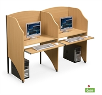 Picture of Cluster of 2 Person Study Carrel, Telemarketing Workstation