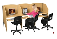 Picture of Cluster of 3 Person Study Carrel, Telemarketing Workstation