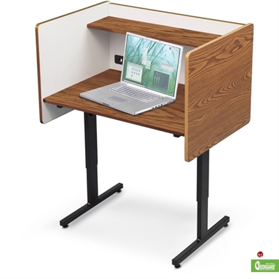 Picture of Height Adjustable Study Carrel Telemarketing Workstation