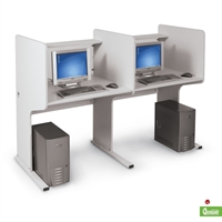 Picture of Double Study Carrel Telemarketing Computer Workstation