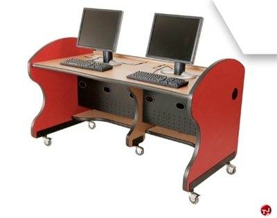 Picture of Apti 2 Person Mobile Study Carrel, Telemarketing Workstation