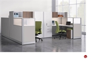 Picture of Peblo Cluster of 4 Person L Shape Cubicle Workstation, Electrified