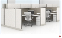 Picture of Peblo Cluster of 2 Person U Shape Cubicle Desk Workstation, Electrified