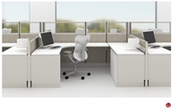 Picture of Peblo Cluster of 6 Person U Shape Cubicle Desk Workstation, Electrified