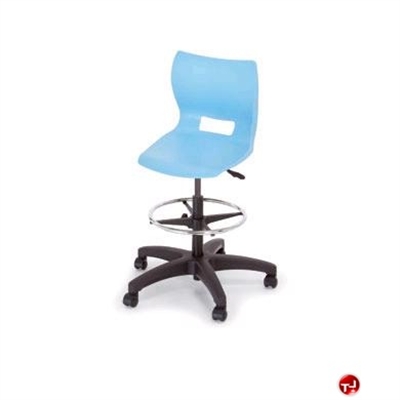 Picture of Bert Poly Shell Armless Task Stool Chair, Footring
