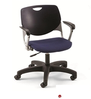 Picture of Bert Plastic Task Swivel Arm Chair, Fabric Seat