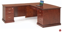Picture of L Shape Veneer Bowfront 72" Office Desk Workstation