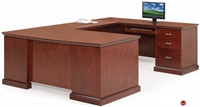 Picture of Veneer U Shape Bowfront Office Desk Workstation