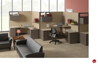 Picture of Cluster of 2 Person Height Adjustable Cubicle Workstation