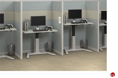 Picture of Cluster of 2 Person Height Adjustable Telemarketing Cubicle Workstation