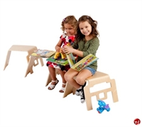 Picture of Astor Kids School Wood Modular Stool Bench Seating