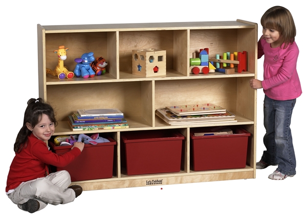 The Office Leader Astor Kids Play Open Shelf Wood Storage Cabinet