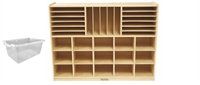 Picture of Astor Open Shelf Mobile Wood Storage Compartment Cabinet