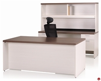 Picture of KI Aristotle 72" Executive Desk, Kneespace Credenza with Overhead Storage