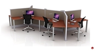 Picture of Cluster of 6 Person L Person Office Desk Cubicle Workstation