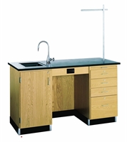 Picture of DEVA 30" x 60" Science Lab Desk Table with Sink, Phenolic Resin Top