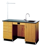 Picture of DEVA 30" x 60" Science Lab Work Desk with Sink, Epoxy Resin Top