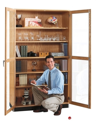 Picture of DEVA Double Door Glass Chemcical Resistant Wood Storage Cabinet