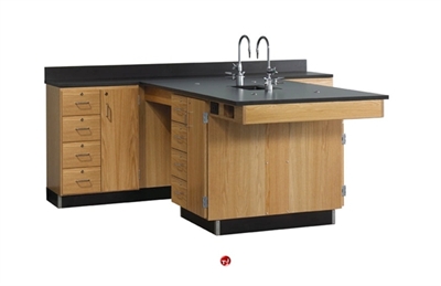 Picture of DEVA Science Lab Medical Workstation with Sink and Storage Cabinetry