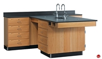 Picture of DEVA Science Lab Study Workstation with Sink, Storage Drawers Cabinetry