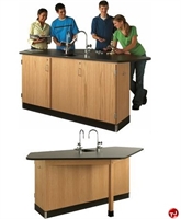 Picture of DEVA Science Lab Medical Study Workstation with Sink and Storage Cabinetry