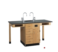 Picture of DEVA Science Lab Medical Study Workstation with Sink, Storage Cabinetry