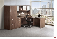 Picture of COPTI L Shape Office Desk Workstation, Overhead Storage with Wardrobe