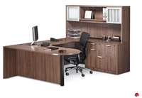 Picture of COPTI U Shape D Top Office Desk Workstation, Overhead Storage