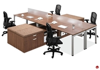 Picture of COPTI Contemporary 4 Person Bench Seating Workstation with Filing Storage