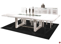 Picture of COX Contemporary White Conference Dining Table with Buffet with White Chair