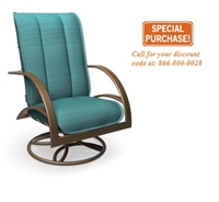 Picture of Homecrest Bellaire Aluminum Outdoor High Back Cushion Swivel Rocker Chair