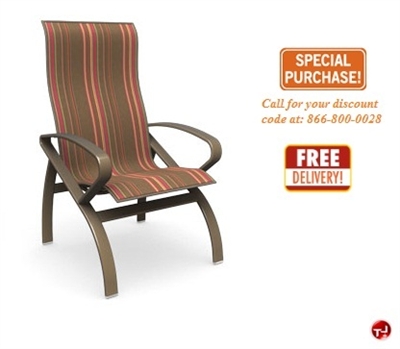 Picture of Homecrest Benton Aluminum Outdoor High Back Dining Sling Chair