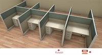 Picture of PEBLO Cluster of 8 Person 4' x 4' Cubicle Desk Workstation