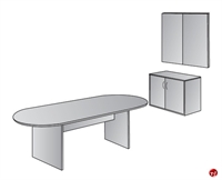 Picture of QSP Racetrack Conference Table with Storage and Presentation Board
