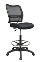 Picture of QSP Ergonomic Armless Mesh Drafting Stool Chair, Footring